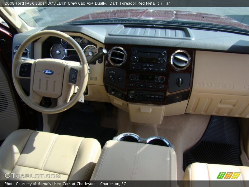 Dark Toreador Red Metallic / Tan 2008 Ford F450 Super Duty Lariat Crew Cab 4x4 Dually
