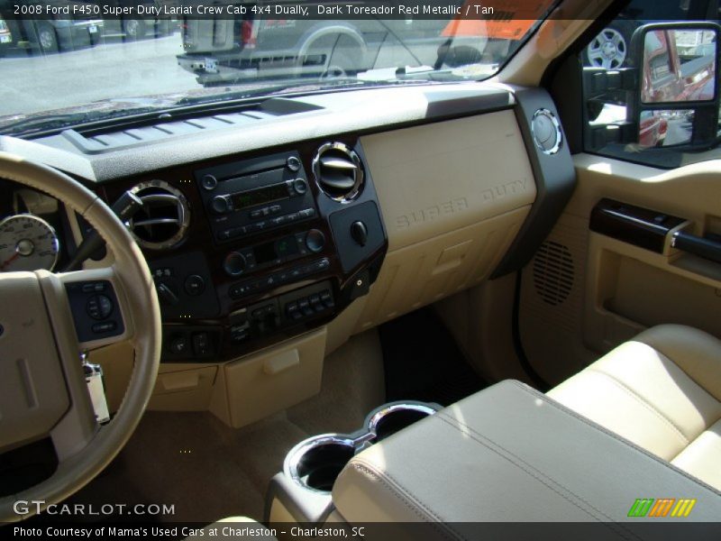 Dark Toreador Red Metallic / Tan 2008 Ford F450 Super Duty Lariat Crew Cab 4x4 Dually