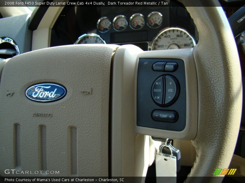 Dark Toreador Red Metallic / Tan 2008 Ford F450 Super Duty Lariat Crew Cab 4x4 Dually