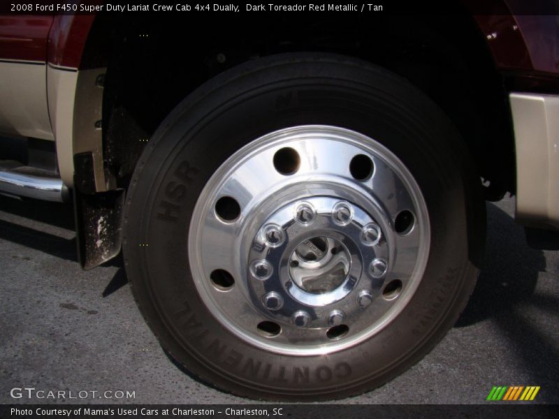 Dark Toreador Red Metallic / Tan 2008 Ford F450 Super Duty Lariat Crew Cab 4x4 Dually