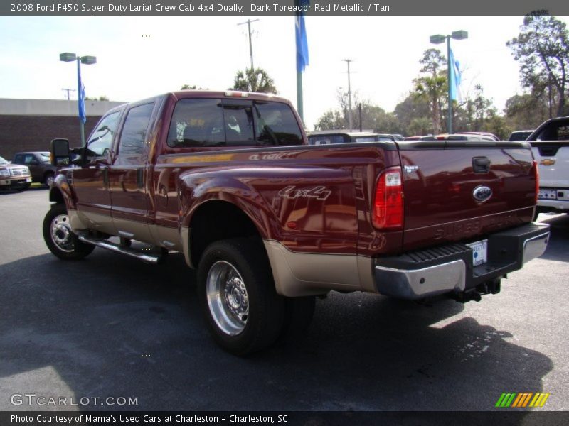 Dark Toreador Red Metallic / Tan 2008 Ford F450 Super Duty Lariat Crew Cab 4x4 Dually