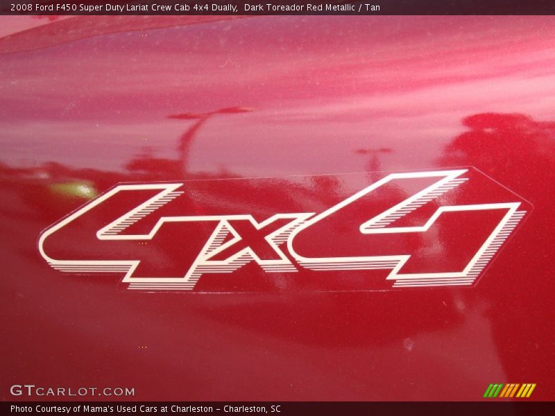 Dark Toreador Red Metallic / Tan 2008 Ford F450 Super Duty Lariat Crew Cab 4x4 Dually