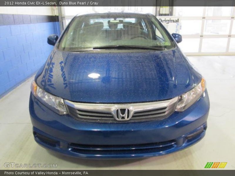 Dyno Blue Pearl / Gray 2012 Honda Civic EX-L Sedan