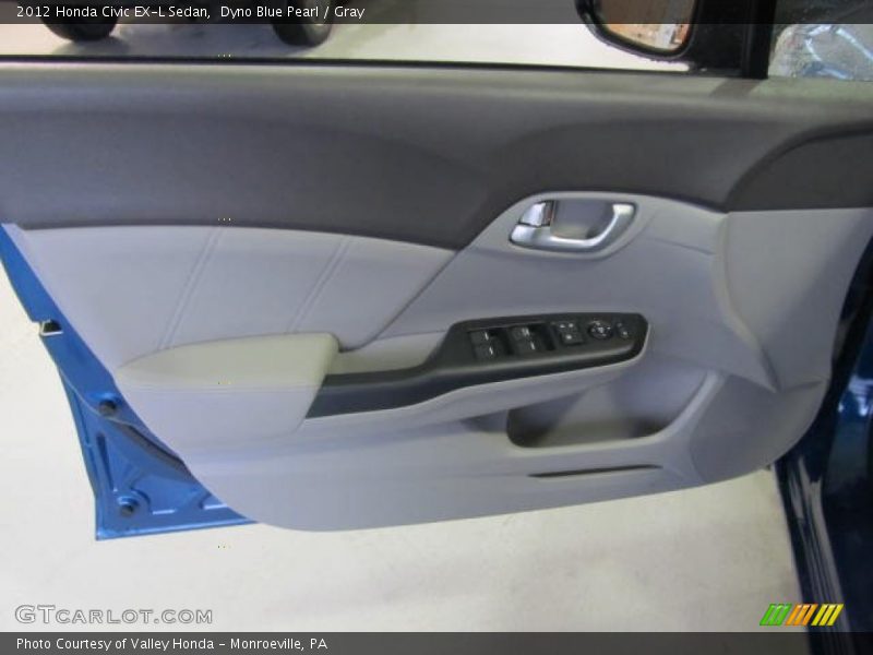 Dyno Blue Pearl / Gray 2012 Honda Civic EX-L Sedan