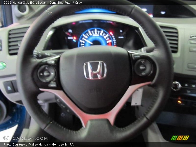 Dyno Blue Pearl / Gray 2012 Honda Civic EX-L Sedan