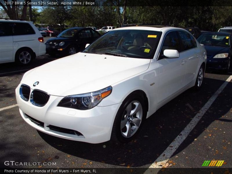 Alpine White / Beige 2007 BMW 5 Series 525i Sedan