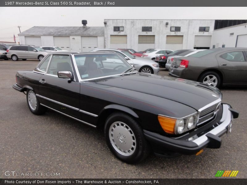 Black / Red 1987 Mercedes-Benz SL Class 560 SL Roadster