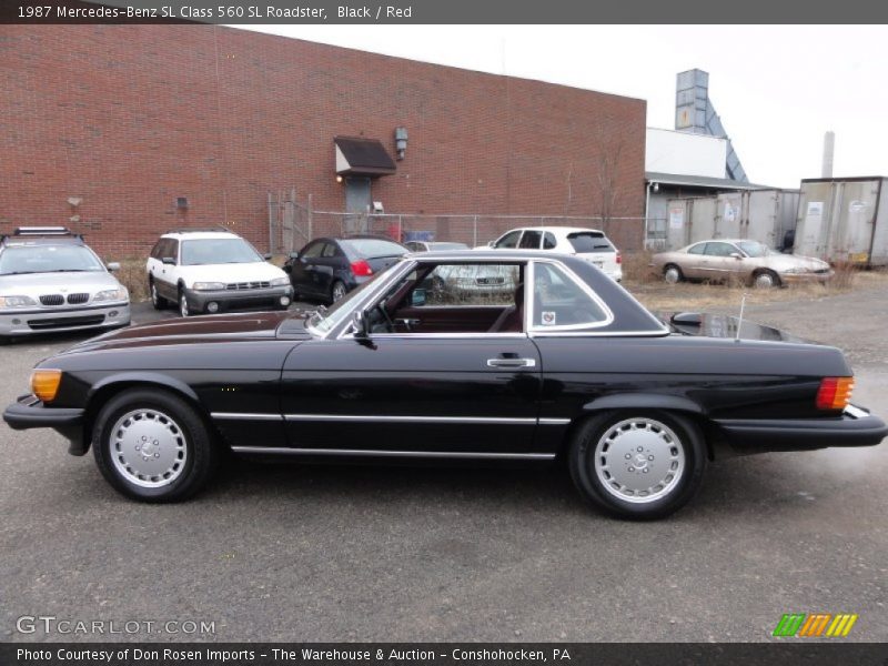 Black / Red 1987 Mercedes-Benz SL Class 560 SL Roadster