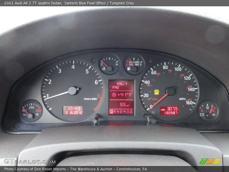 Santorin Blue Pearl Effect / Tungsten Grey 2001 Audi A6 2.7T quattro Sedan