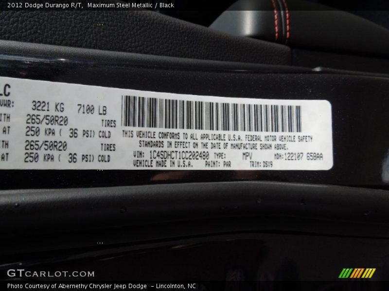 PAR - 2012 Dodge Durango R/T