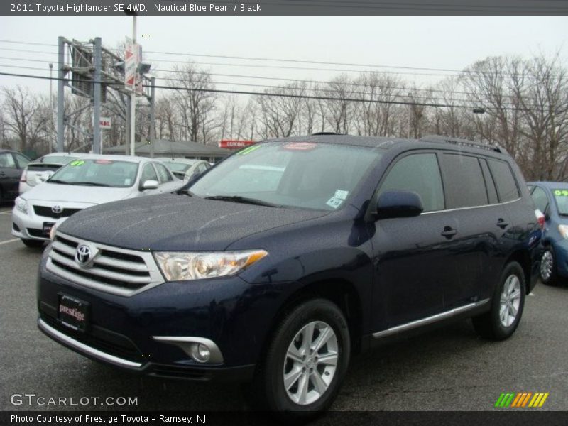 Nautical Blue Pearl / Black 2011 Toyota Highlander SE 4WD