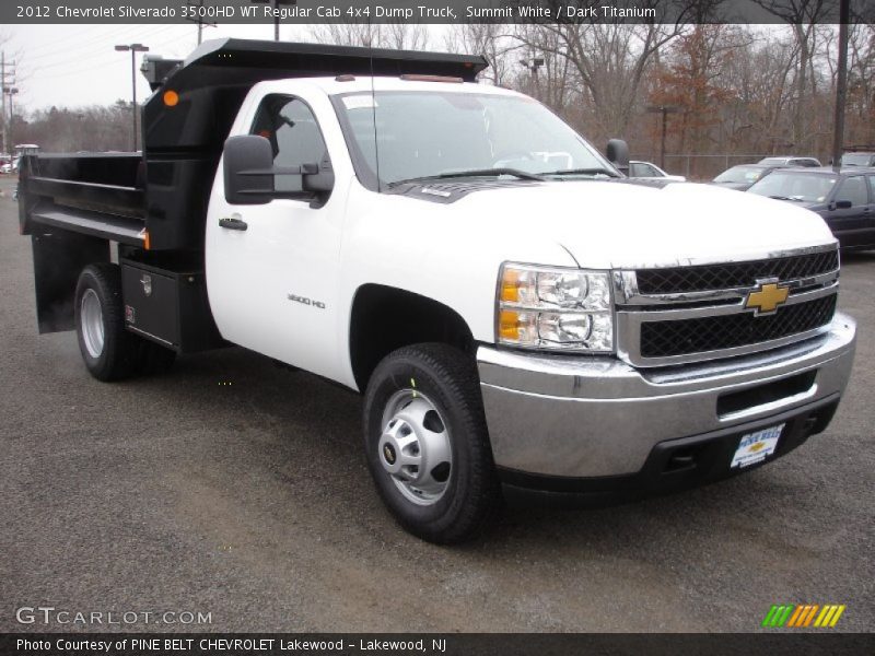 Summit White / Dark Titanium 2012 Chevrolet Silverado 3500HD WT Regular Cab 4x4 Dump Truck