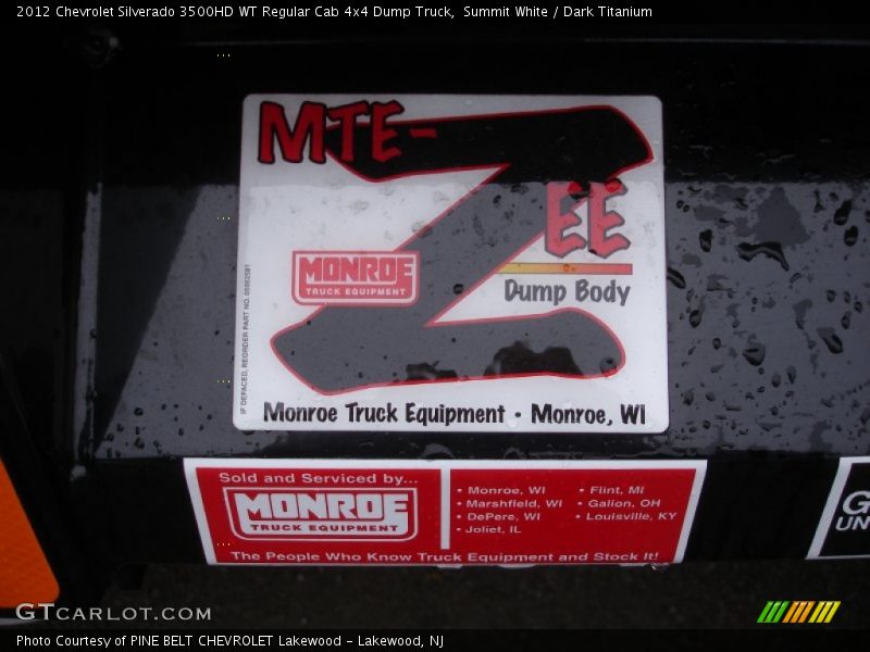 Summit White / Dark Titanium 2012 Chevrolet Silverado 3500HD WT Regular Cab 4x4 Dump Truck