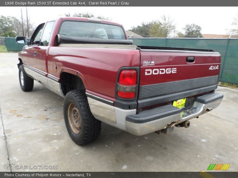 Claret Red Pearl / Gray 1996 Dodge Ram 1500 ST Extended Cab 4x4