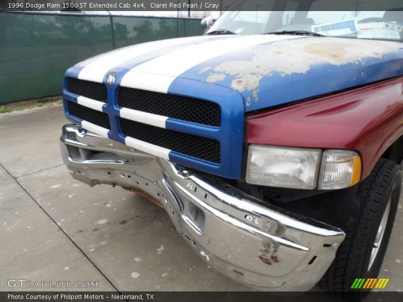 Claret Red Pearl / Gray 1996 Dodge Ram 1500 ST Extended Cab 4x4