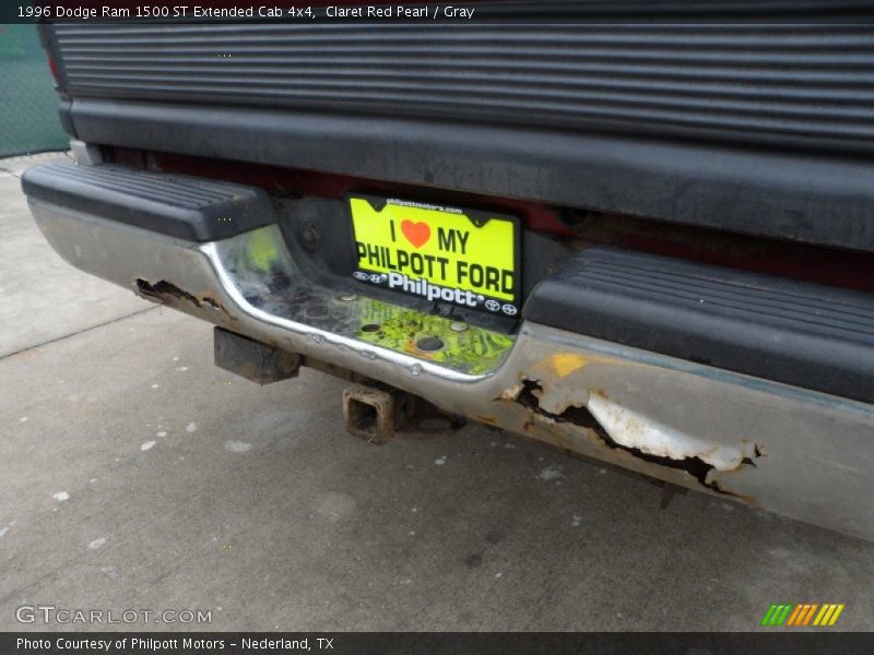 Claret Red Pearl / Gray 1996 Dodge Ram 1500 ST Extended Cab 4x4