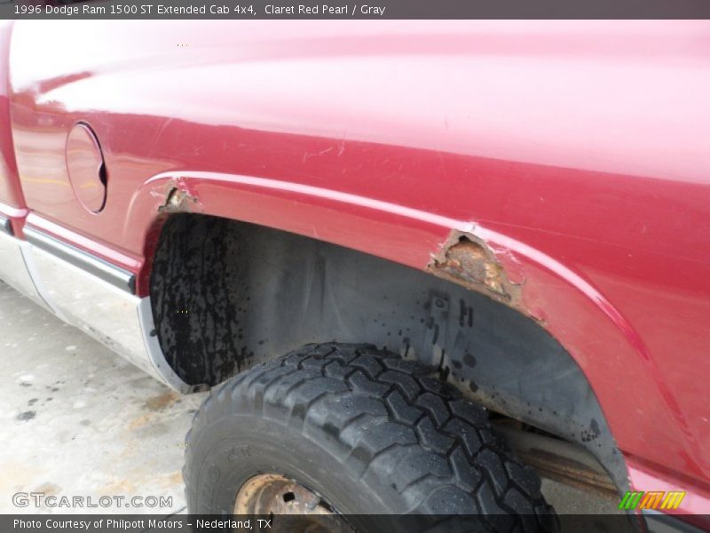 Claret Red Pearl / Gray 1996 Dodge Ram 1500 ST Extended Cab 4x4