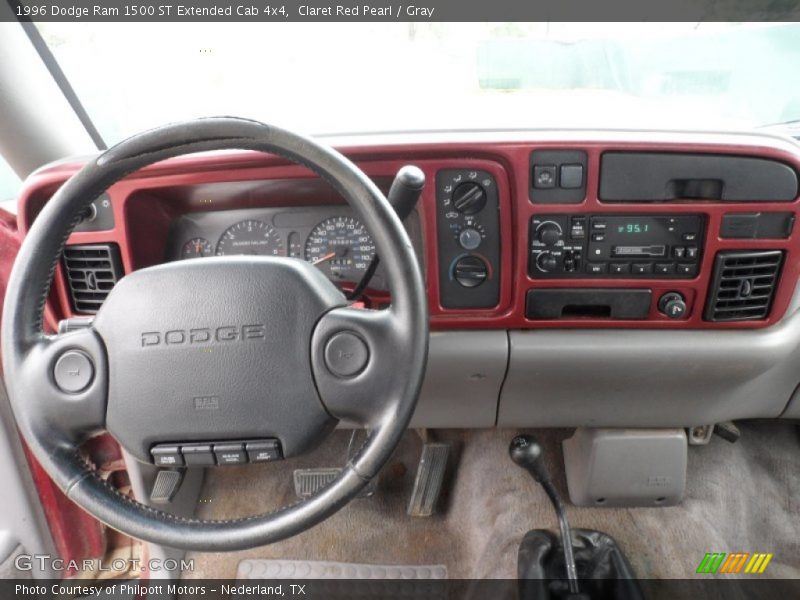 Claret Red Pearl / Gray 1996 Dodge Ram 1500 ST Extended Cab 4x4