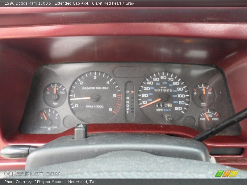 Claret Red Pearl / Gray 1996 Dodge Ram 1500 ST Extended Cab 4x4