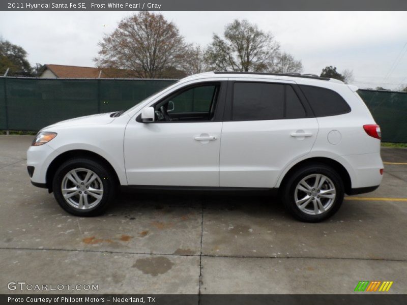 Frost White Pearl / Gray 2011 Hyundai Santa Fe SE