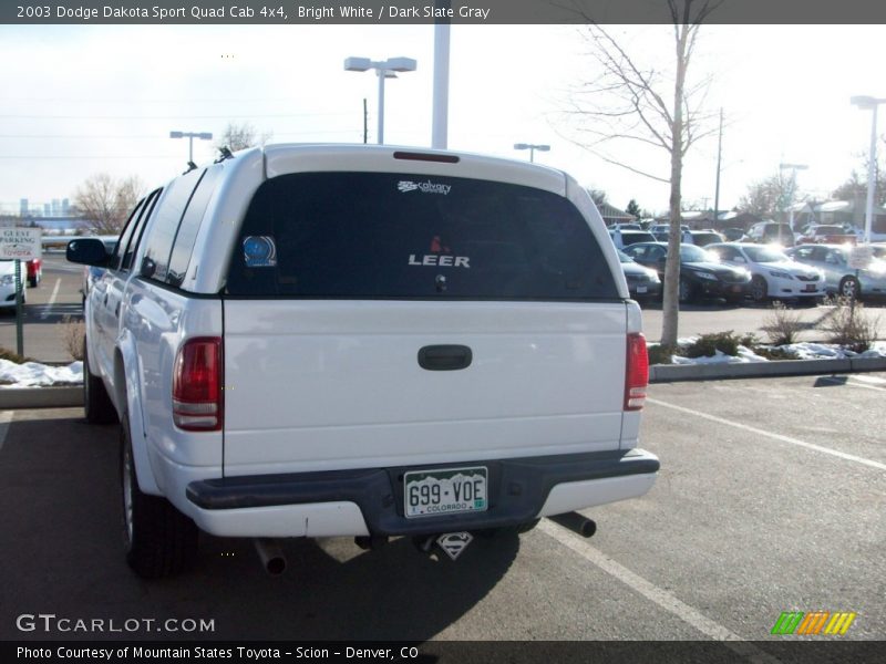 Bright White / Dark Slate Gray 2003 Dodge Dakota Sport Quad Cab 4x4