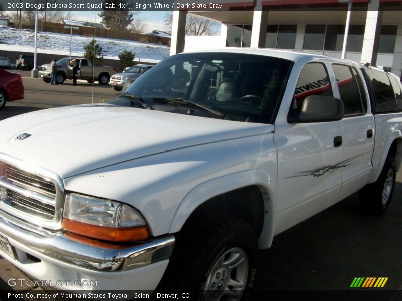 Bright White / Dark Slate Gray 2003 Dodge Dakota Sport Quad Cab 4x4