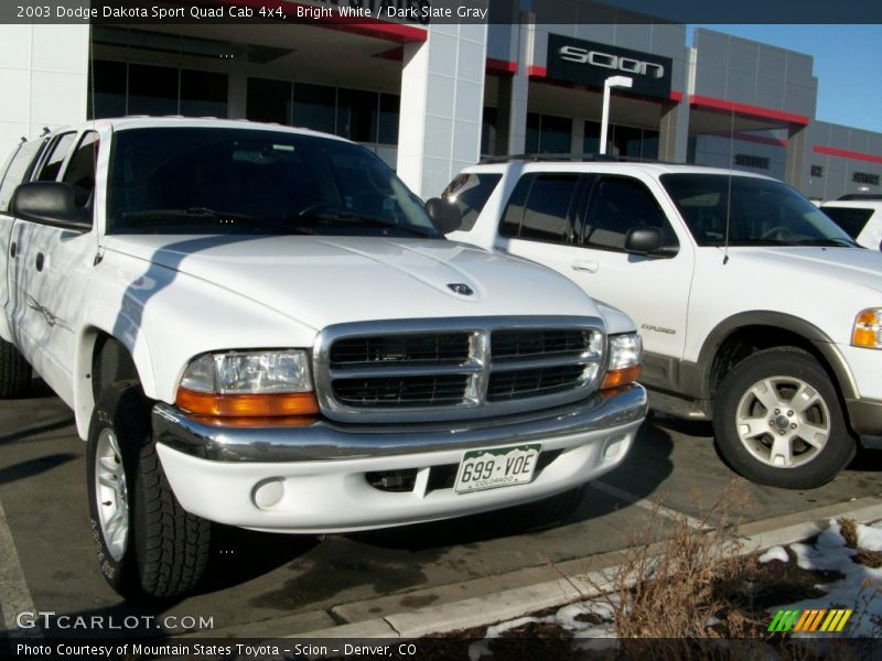 Bright White / Dark Slate Gray 2003 Dodge Dakota Sport Quad Cab 4x4