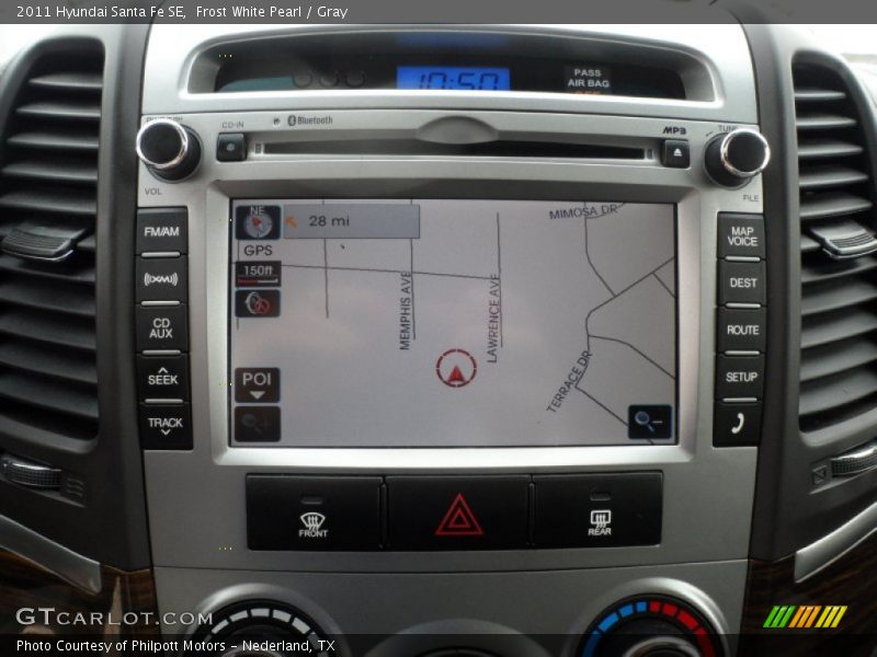 Frost White Pearl / Gray 2011 Hyundai Santa Fe SE