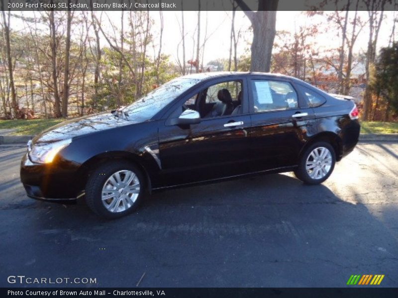 Ebony Black / Charcoal Black 2009 Ford Focus SEL Sedan