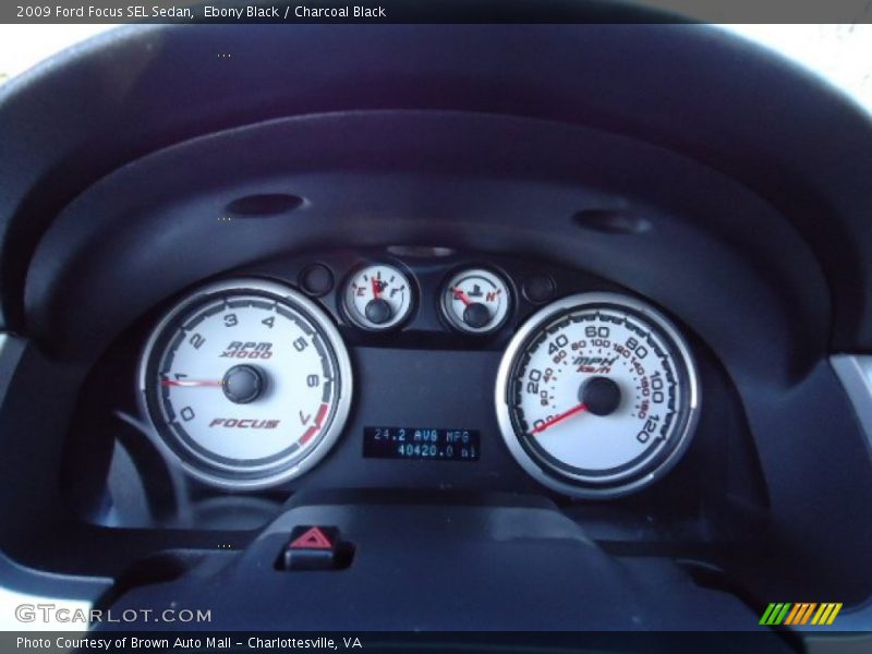 Ebony Black / Charcoal Black 2009 Ford Focus SEL Sedan