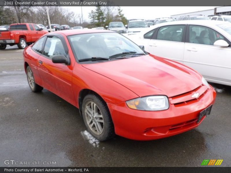 Victory Red / Graphite Gray 2003 Chevrolet Cavalier Coupe