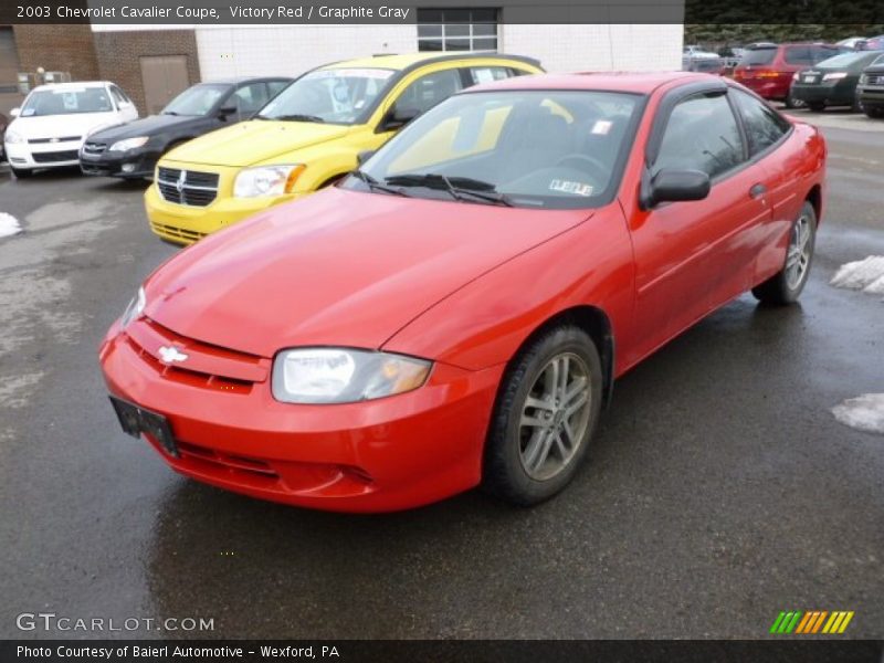 Victory Red / Graphite Gray 2003 Chevrolet Cavalier Coupe