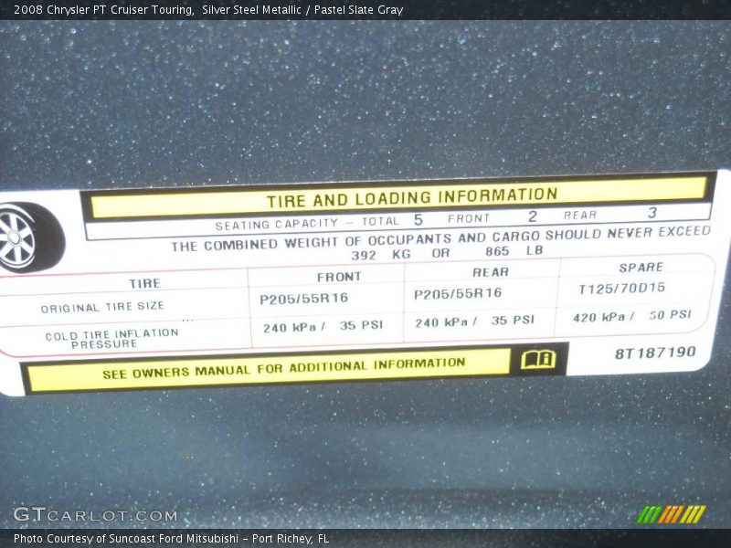 Silver Steel Metallic / Pastel Slate Gray 2008 Chrysler PT Cruiser Touring