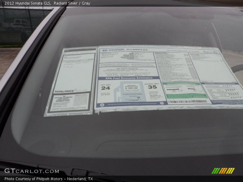 Radiant Silver / Gray 2012 Hyundai Sonata GLS
