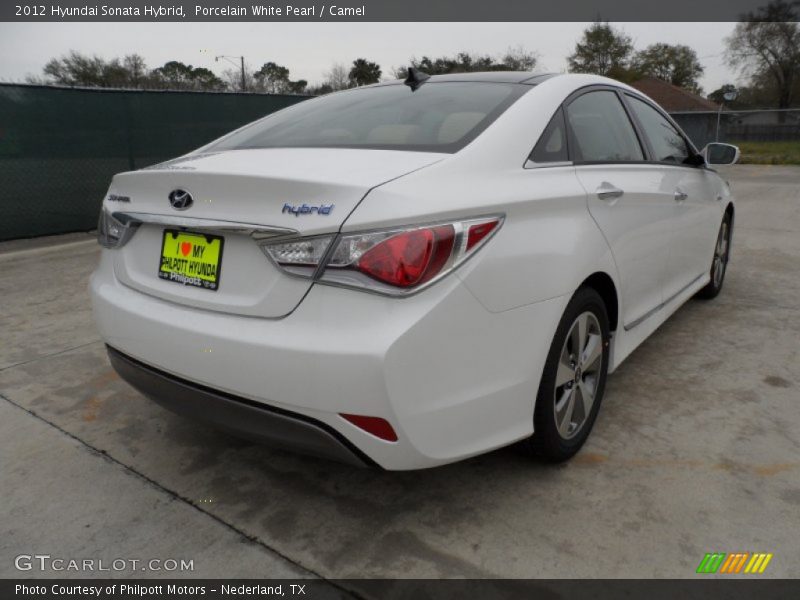 Porcelain White Pearl / Camel 2012 Hyundai Sonata Hybrid