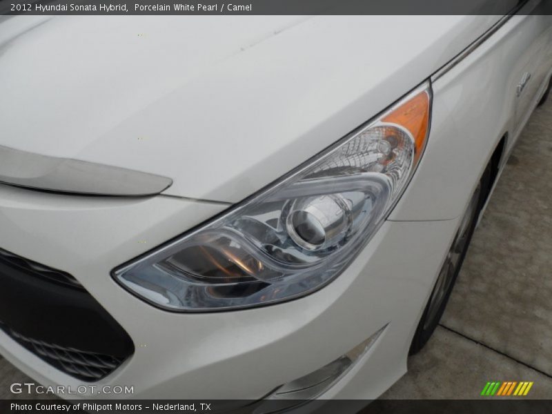 Porcelain White Pearl / Camel 2012 Hyundai Sonata Hybrid