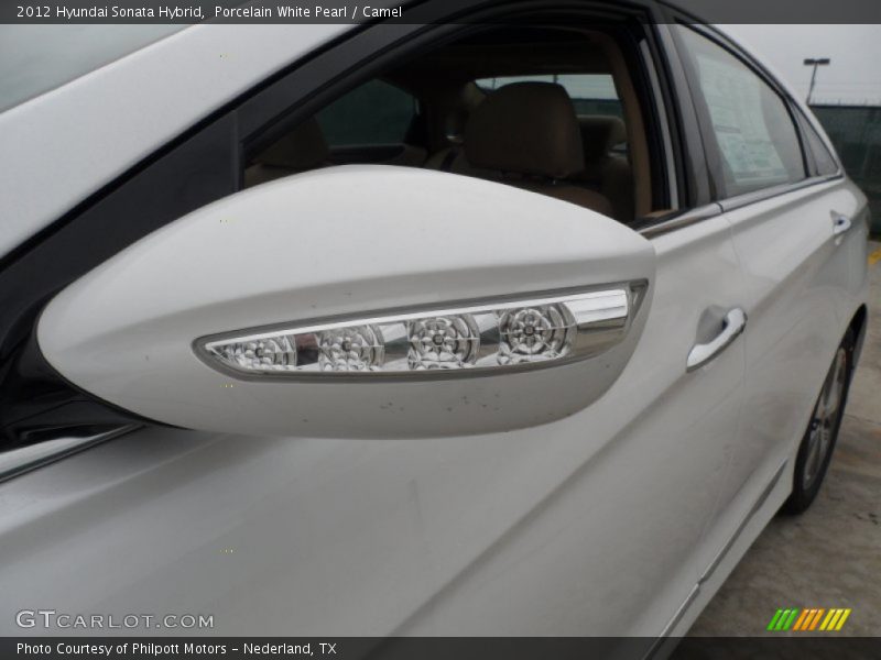 Porcelain White Pearl / Camel 2012 Hyundai Sonata Hybrid