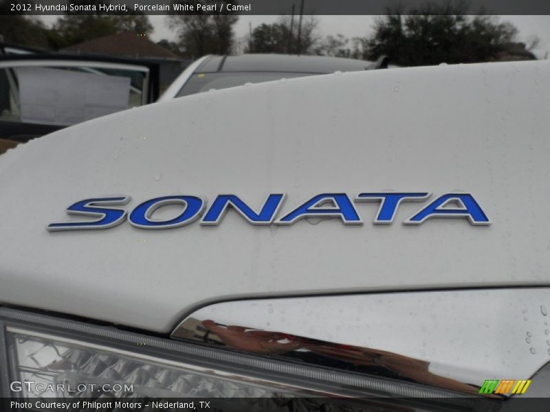 Porcelain White Pearl / Camel 2012 Hyundai Sonata Hybrid