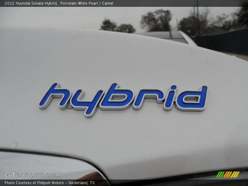 Porcelain White Pearl / Camel 2012 Hyundai Sonata Hybrid