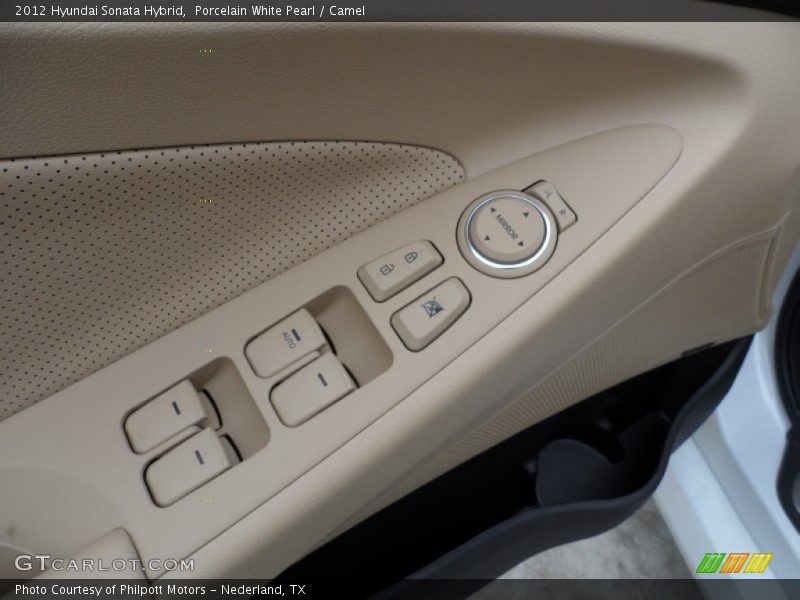 Porcelain White Pearl / Camel 2012 Hyundai Sonata Hybrid