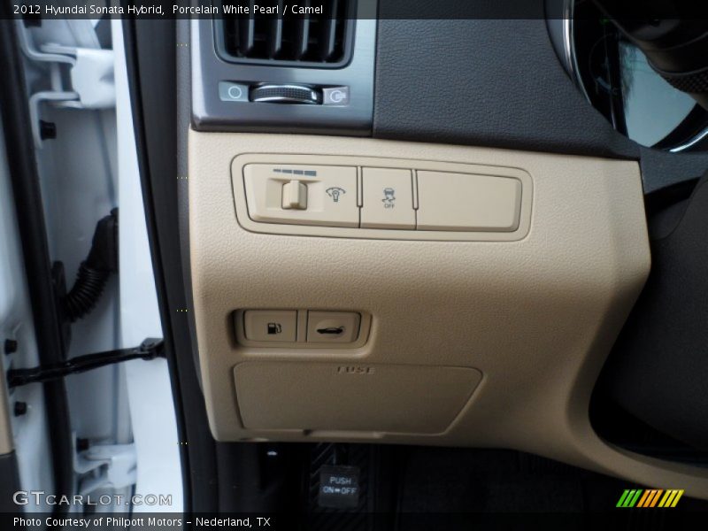 Porcelain White Pearl / Camel 2012 Hyundai Sonata Hybrid