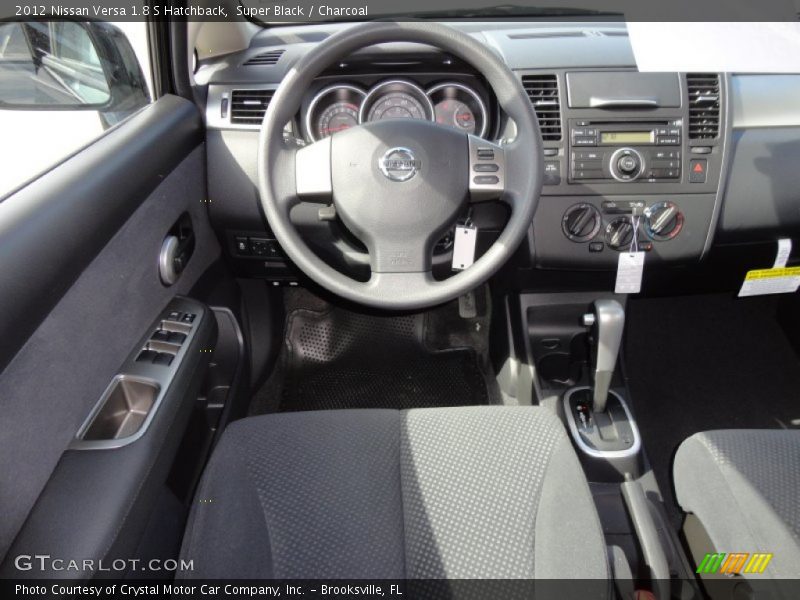 Super Black / Charcoal 2012 Nissan Versa 1.8 S Hatchback