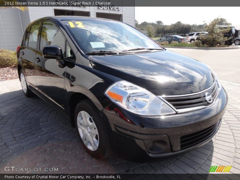 Super Black / Charcoal 2012 Nissan Versa 1.8 S Hatchback