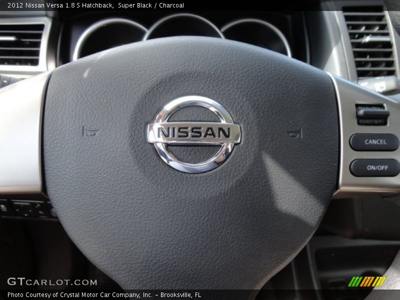 Super Black / Charcoal 2012 Nissan Versa 1.8 S Hatchback