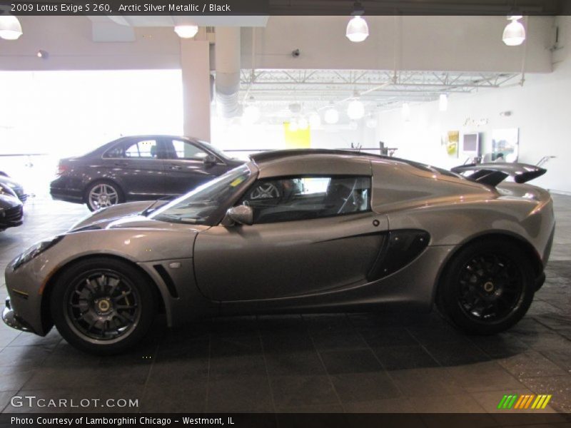 Arctic Silver Metallic / Black 2009 Lotus Exige S 260