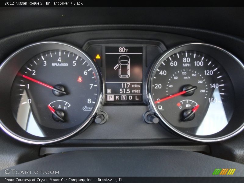 Brilliant Silver / Black 2012 Nissan Rogue S