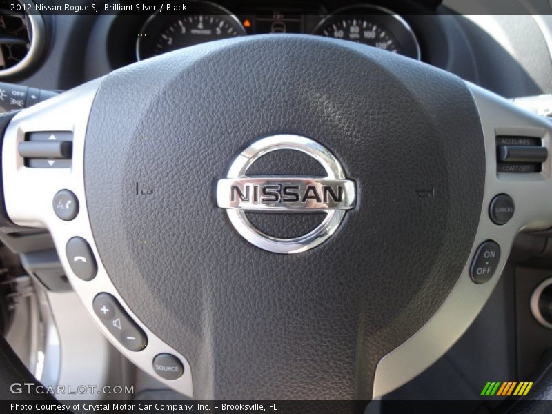 Brilliant Silver / Black 2012 Nissan Rogue S