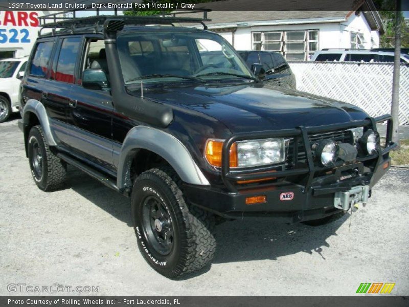 Dark Emerald Pearl Metallic / Gray 1997 Toyota Land Cruiser