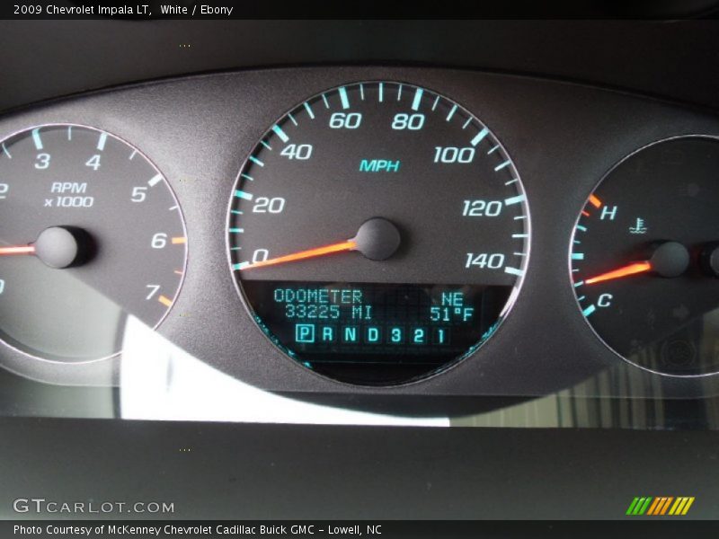 White / Ebony 2009 Chevrolet Impala LT