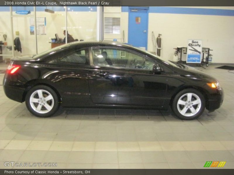 Nighthawk Black Pearl / Gray 2008 Honda Civic EX-L Coupe